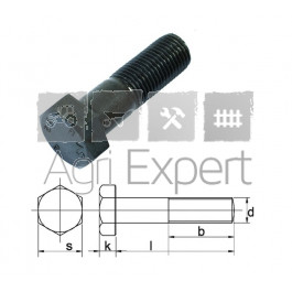 Vis M14x1,5 pour lame de rotavator longueur sous tête 45 mm classe 12.9, Rabe, Alpego, Howard, Tortella