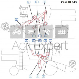 Courroie d'entrainement du variateur d'avancement moissonneuse batteuse Case IH 943, Axial Flow 1480, 1680, 1680E