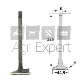 Soupape d'admission moteur Fiat IVECO 8025, 8035, 8045, 8065 tracteur Fiat, New-Holland