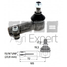 Rotule de direction de tirant droite tracteur Ford 5000, 7000, 5100, 5600, 6600, 7600, 5610, 6410, 6610 (àpd 01/1975) tractopelle Ford 5550 (1/68 -> ), 6550, 7550 