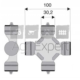 Croisillon de cardan 30,2 X 100 mm