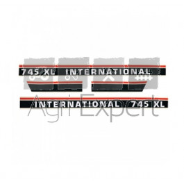 Jeu d'autocollants International 745 XL pour tracteur Case IH 745XL noirs - blancs - rouges (01/85 - 12/89) 