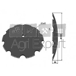 Disque bombé crénelé diamètre 560x6 carré 41 mm NIAUX