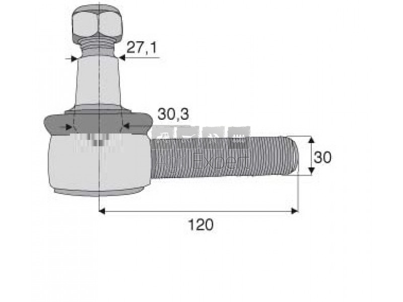 Rotule de vérin direction pour tracteur MC3141529R93, 2382013, 3141529R91 -  Agrifournitures