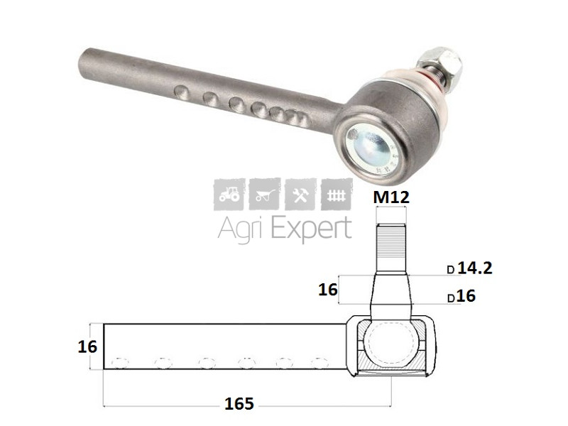 Rotule de barre de direction pour tracteur industriel 71NH3290A, 9N3270,  957E3290B - Agrifournitures