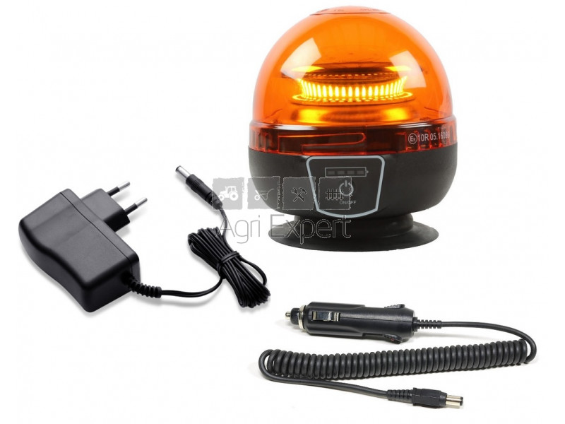 Gyrophare led orange autonome et magnétique rechargeable sans fil ECE R65  10R .