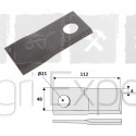 Couteaux pour faucheuse Pöttinger Novacat, Novaalpin, Novadisc 112x48x4 trou Ø21 vrillé droite 434.970