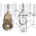 Vanne à lisier bronze double filetages 6 pouces 144 mm(162mm)