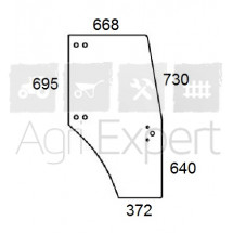 Vitre de porte Deutz-Fahr Agroplus, Same dorado explorer, lamborghini R2, R3 (7 trous) droite teintée