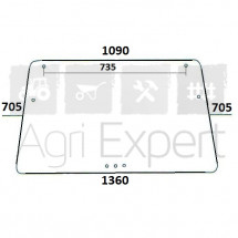 Pare-brise avant et vitre arrière Deutz-Fahr DX