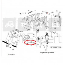 Axe de vérin suspension de pont avant tracteur Deutz-Fahr Agrotron, Same Fortis