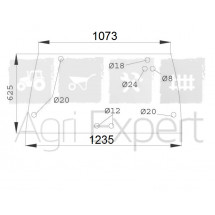 Pare brise arrière supérieur pour tracteur Case Maxxum série 5000 ( 8 trous)