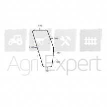 Vitre de porte gauche tracteur Fiatagri Cabine CS3, CS4, CS5, CS6, CS9, CS16, CS18, CS21