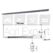 Dent de chargeur D30 L750mm percée type Mailleux Faucheux (FSDT ou SHW )