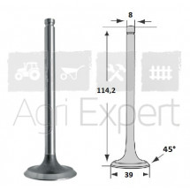 Soupape d'admission moteur Perkins A3.144, A3.152, A4.192, A4.203 tracteur Massey-Ferguson 35, 37, 42,  65, 133, 135, 140, 145, 148, 150, 152, 158, 165, 230, 235, 240, 260, MF50, Ford Dexta, Super Dexta, Renault D30, N71, Super 7