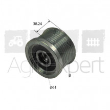 Poulie roue libre pour alternateur moteur John-Deere 6020, 6425, 6515, 6020, 6120, 6220, 6320, 6420, 6520, 6620, 6820, 9620, 6130, 6230, 6330, 6430, 6530, 6630, 6830, 6930 