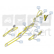 Courroie alternateur, pompe à eau, climatisation BM New-Holland CR 960, 980, CX 720, 740, 760, 780, 820, 840, ensileuse FX 28, 30, 38, 40, 48, 50, 58, 60, 84057710