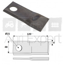 Couteaux pour faucheuse Pöttinger, Niemeyer, Welger 120x48x4 trou Ø21 vrillé gauche 434.975, 570448