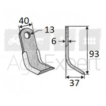 Fléau Y Agria Gutbord Carroy et Giraudon 40x93x6 Diam 13