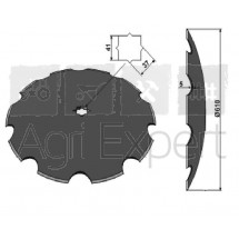 Disque bombé crénelé diamètre 610x5 carré 36/41 mm