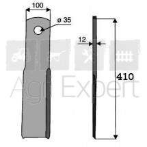 Lame plate réversible Giro broyeur Gyrax 100x12x410 D35mm