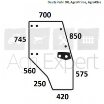 Vitre de porte Deutz-Fahr Gauche pour AgroPrima, AgroXtra, DX claire