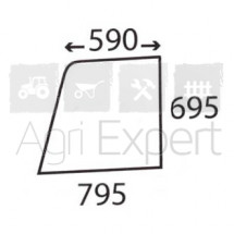 Vitre porte gauche Haut de porte cabine Buisard Renault Etroit 50-12LB, 50-12V, 55-12F, 55-12LB, 55-12V, 55-14LB, 55-14V, 70-12F, 70-12LB, 70-12V, 70-14F, 70-14LB, 70-14V, 80-12F, 80-12V, 80-14F, 80-14LB, 80-14V